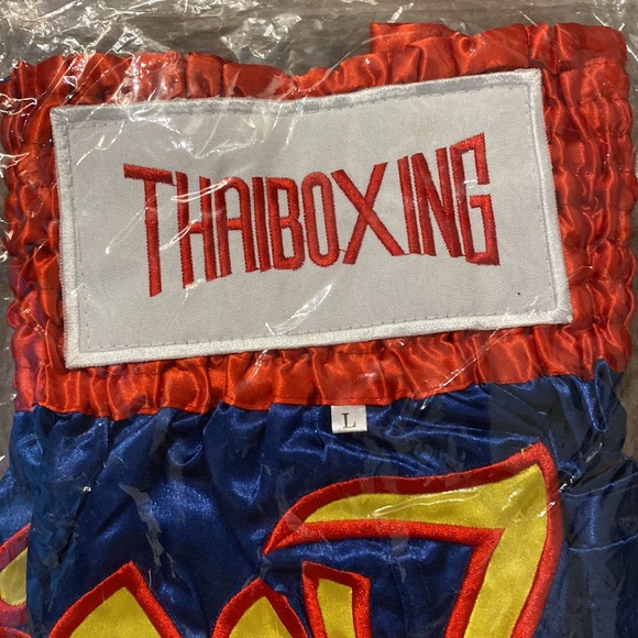 Muay Thai Boxing Shorts NWT L - BLUE & RED - Picture 3 of 5